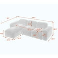 thumbnail image 5 of L-Shape Modular Sectional Sofa,Spacious Furniture Ivory-Loop Yarn Fabric, 5 of 5