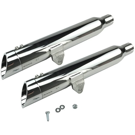 Bassani 3" Chrome Slip-On Mufflers w/Slash-Cut Ends (8S17SC)