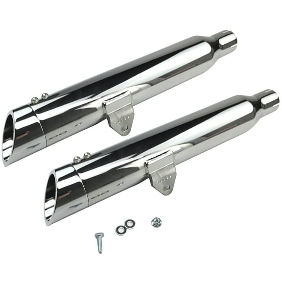 Bassani 3" Chrome Slip-On Mufflers w/Slash-Cut Ends (8S17SC)