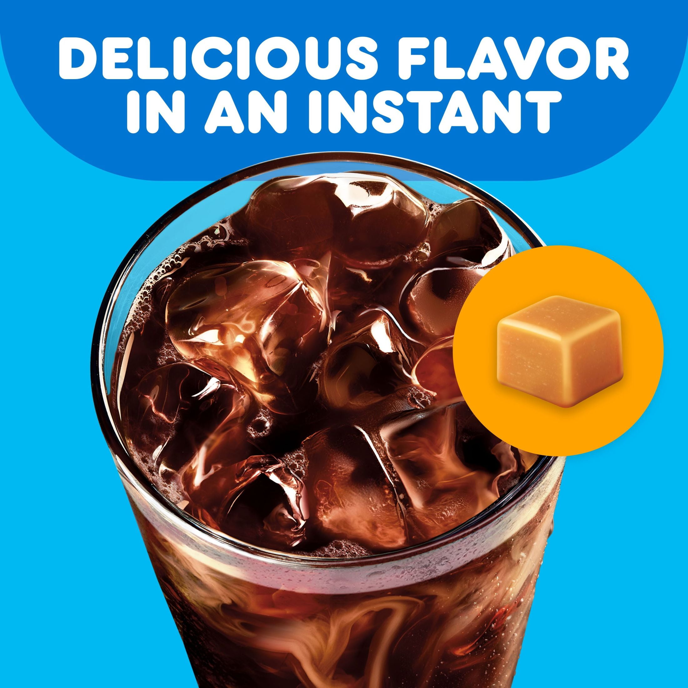 (2 pack) Dunkin’ Cold Iced Coffee, Caramel Artificially Flavored Powdered Instant Coffee Packs, 6 count