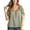 Green, variant on Womens Plaid Button Down Tshirts Summer Loose Drawstring Short Sleeve Crewneck Gingham Tops Casual Tunic Blouse
