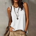 thumbnail image 4 of SwiftWear Women's Crew Neck Tank Top with Asymmetric Hem Cross Back Summer Sleeveless Casual Top Soft Stretch Everyday Wear​, 4 of 8
