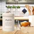 thumbnail image 4 of DOLITY Bocal de Rangement Alimentaire en Métal Blanc Rustique pour Cuisine 3 L avec Farine, 4 of 9