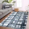 thumbnail image 4 of Modern Area Rug, Geometric Pattern Print Velvet Plush Carpet Distressed Accent Rug, 4 of 9