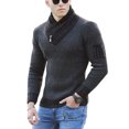 thumbnail image 3 of Suéter casual de punto ajustado con cuello de bufanda., 3 of 3