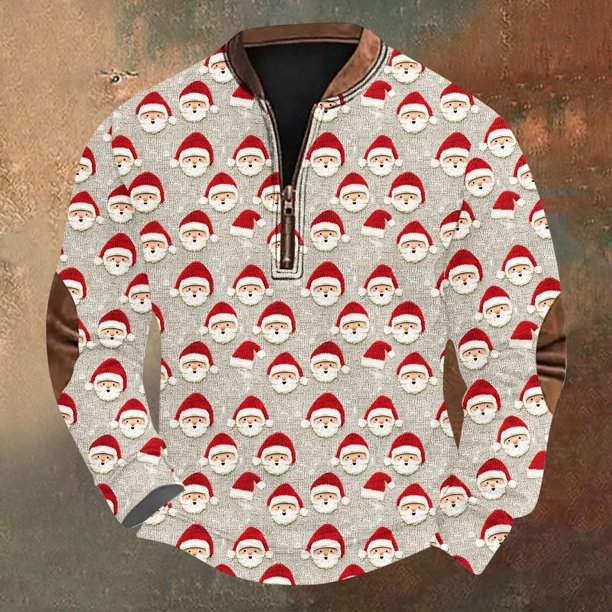 Blusas y camisas de manga larga con cuello redondo Sudadera con capucha de cuello redondo para hombre Jersey estampado Top de manga larga Blusa de poliéster para hombre