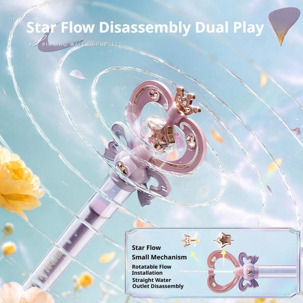 Firework Water Spray Toy, Fairy Wand Water Cannon, LED Water Blaster, Sprays Waters Like Fireworks, Waterr and Light Effects for Summer Pool, Backyard, Beach, Beach Parties - Pink