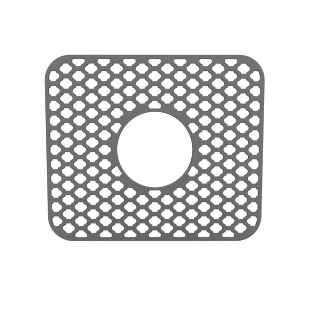 MATHOWAL Silicone Sink Protector, Rear Drain Kitchen sink mat Grid Accessory, Nonslip Heat
