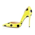 thumbnail image 2 of XYD Women Polka Dots D'Orsay Pumps Pointed Toe Stiletto High Heels Slip-on Fashion Club Party Shoes Size 11.5 Yellow, 2 of 4