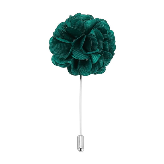 Uxcell Flower Boutonnieres Pin Lapel Pin for Men Camellia Flower for Suit Wedding Party Dark Green