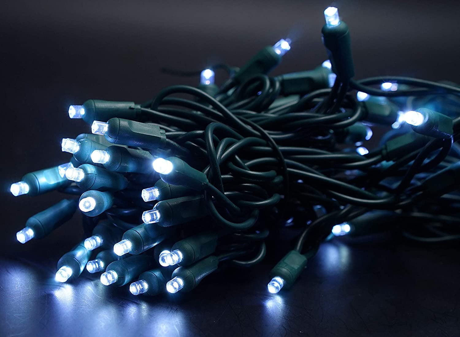 Warm White on green wire 50 count MINI LIGHTS LED Christmas 13 ft NEW many avail 