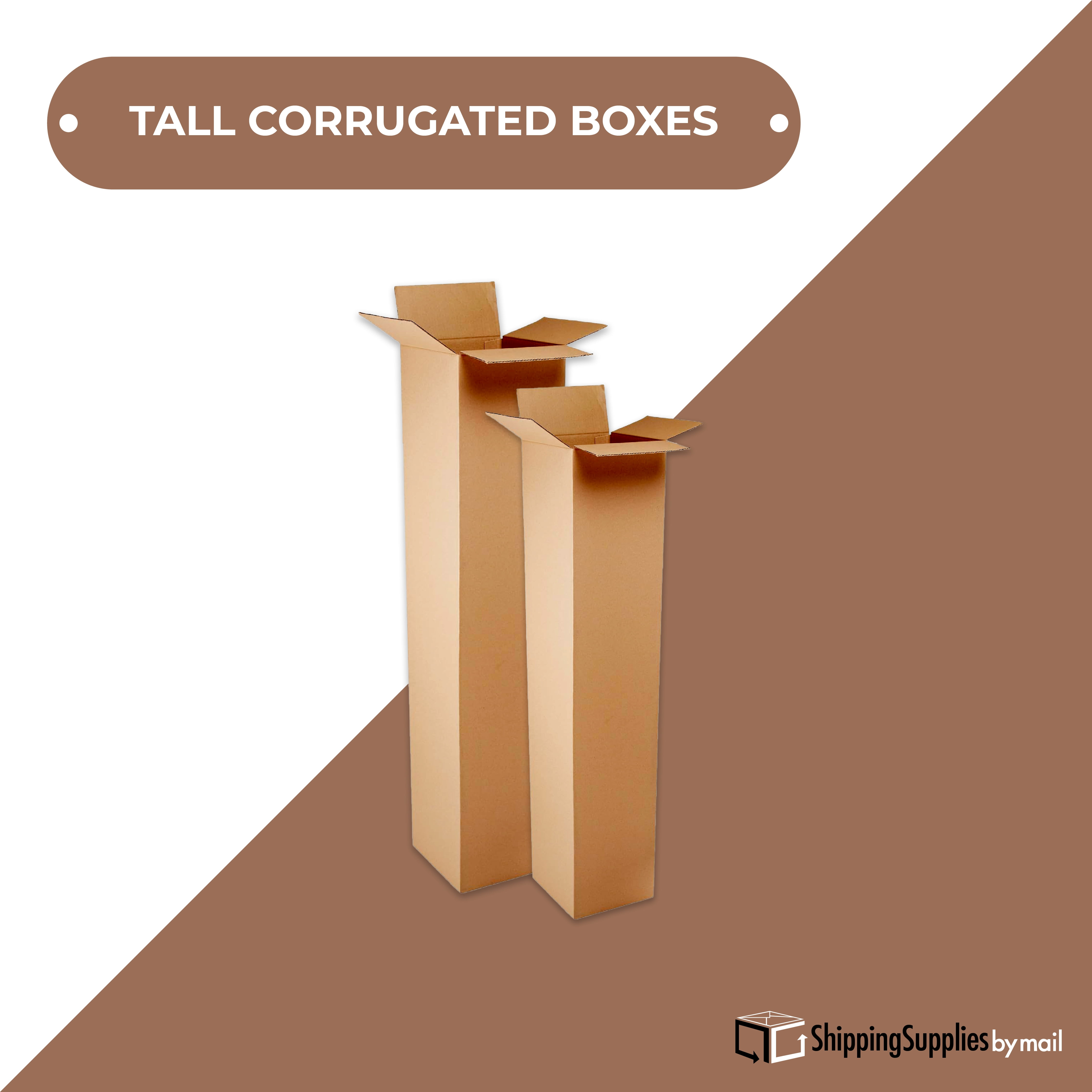 4 x 4 x 8" Tall Corrugated Boxes ECT-32 Shipping/Moving/Packing Boxes, 25 Boxes