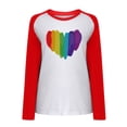 thumbnail image 4 of EQWLJWE Hoodie for Women Rainbows Heart Print Graphic T-Shirt Crew Neck Pride Tshirts Clothes CLong Sleeve Tops, 4 of 5