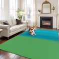 thumbnail image 2 of Green Blue Ombre Striped Area Rugs 6'x9', Washable Small Throw Rugs for Kitchen Dining room, Modern Color Vertical Indoor Outdoor Rug Non-Slip Low Pile Carpet Runner Reversible Floor Mats, 2 of 8