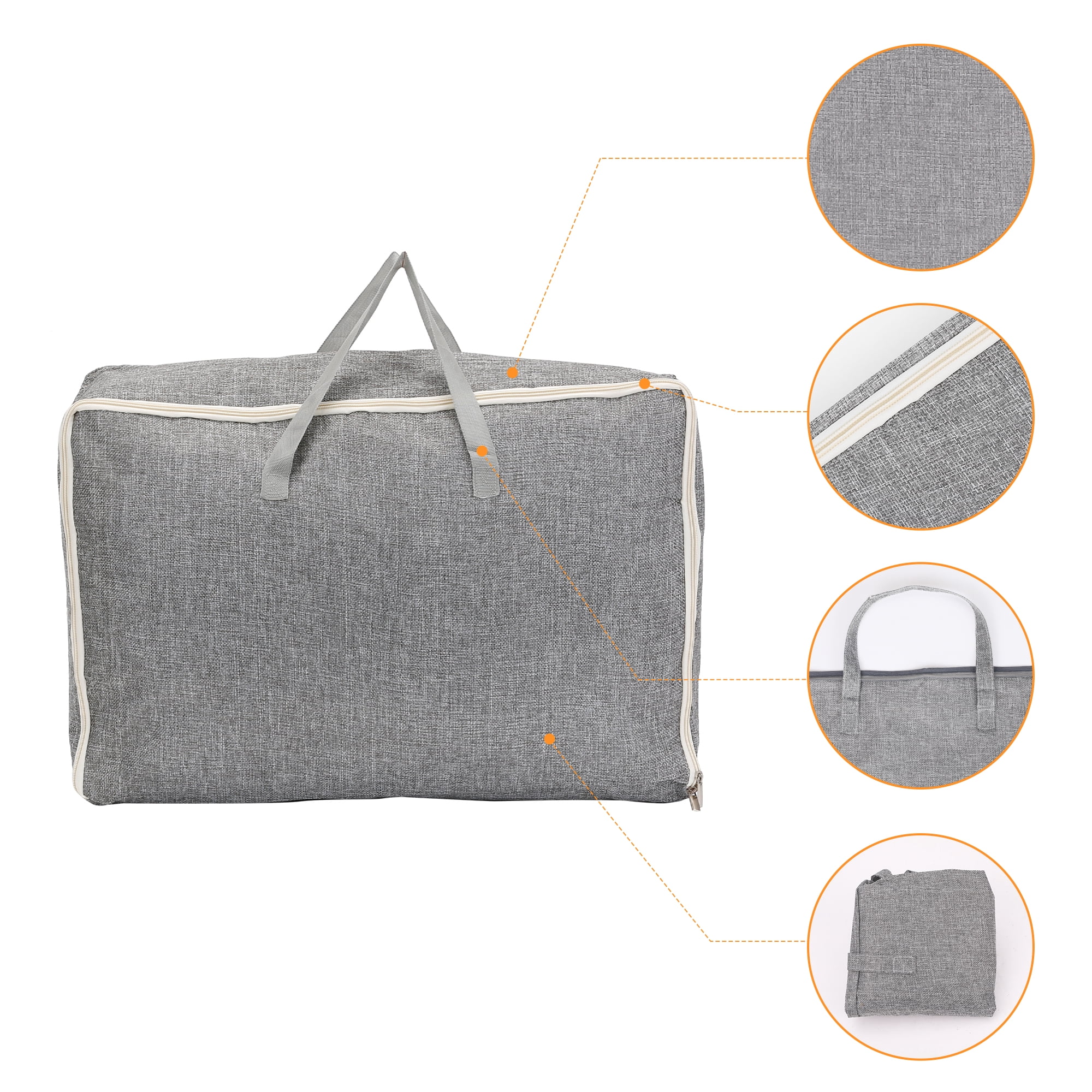 Unique Bargains 1 Pack Clothes Storage Bags Moving Bags Grey 23*9*14.5in