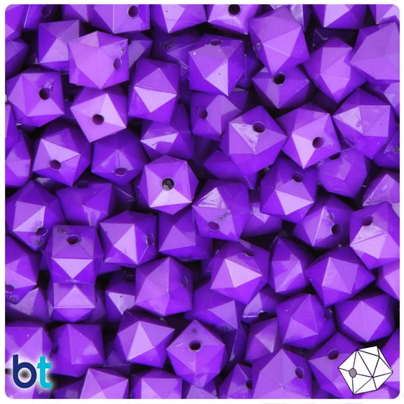 BeadTin Dark Purple Opaque 10mm Faceted Cube Acrylic Beads (125pcs)