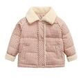 thumbnail image 2 of KYAIGUO Boys Girls Winter Puffer Jacket Outwear for Kids Baby,Kid Lapels Plaid Leisure Outdoor down Outerwear Toddler Warm Winter down Puffer Coat Cute Thick Outerwear for 2-10Years, 2 of 8