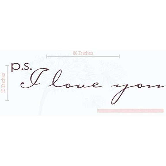 Bedroom Décor P.S. I Love You Wall Decals Nursery Vinyl Stickers 36x10-Inch Eggplant