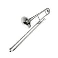 thumbnail image 1 of Silver Tenor Trombone Professional Bb Tone Brass Gold Lacquer Trombone for Student Beginner Teacher, 1 of 7