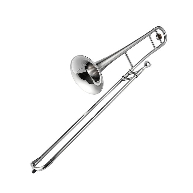 Silver Tenor Trombone Professional Bb Tone Brass Gold Lacquer Trombone for Student Beginner Teacher