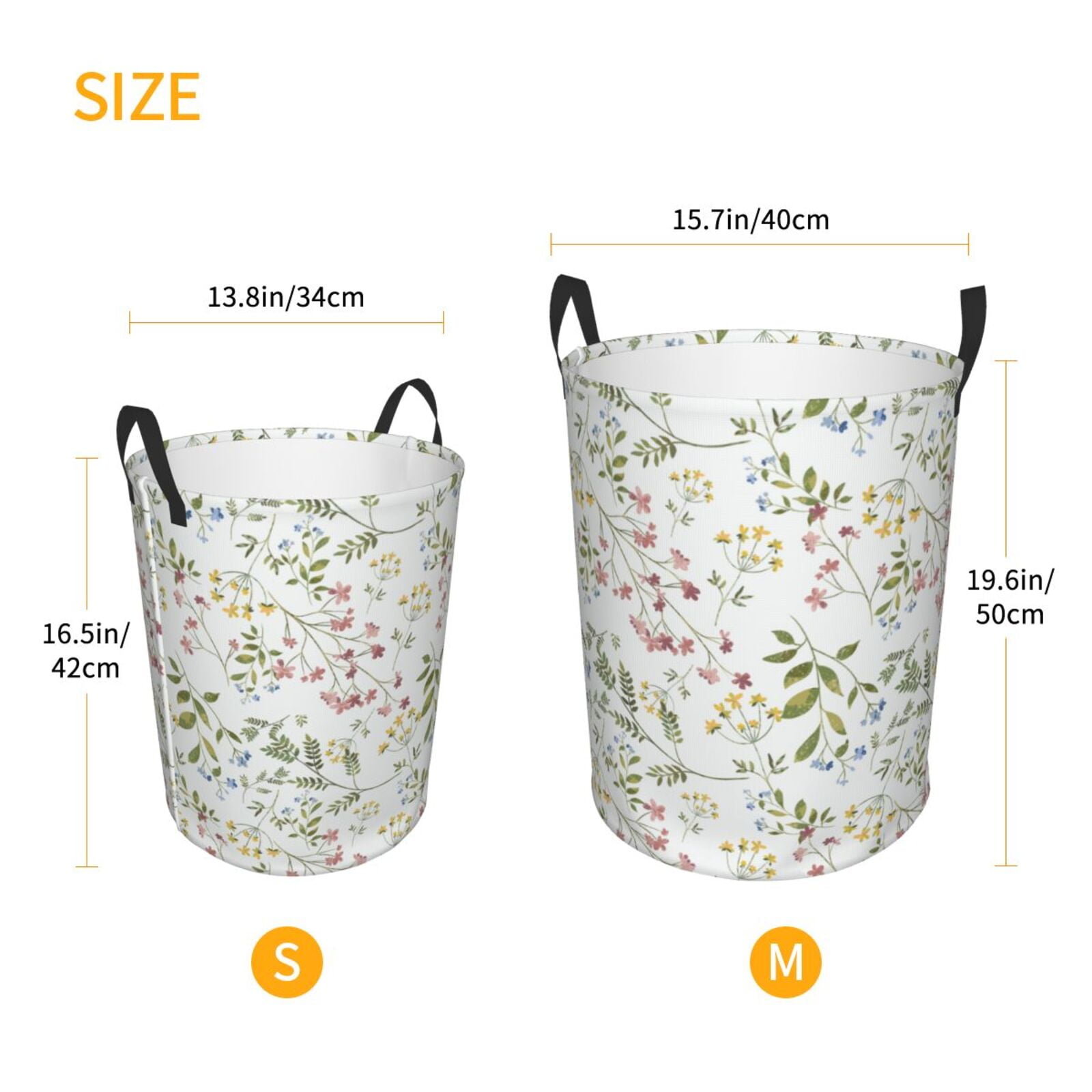 Xecao Aerial Flora Print Laundry Basket,Laundry Hamper Designed for Storage Dirty Clothes Hamper,Collapsible Laundry Baskets-Medium