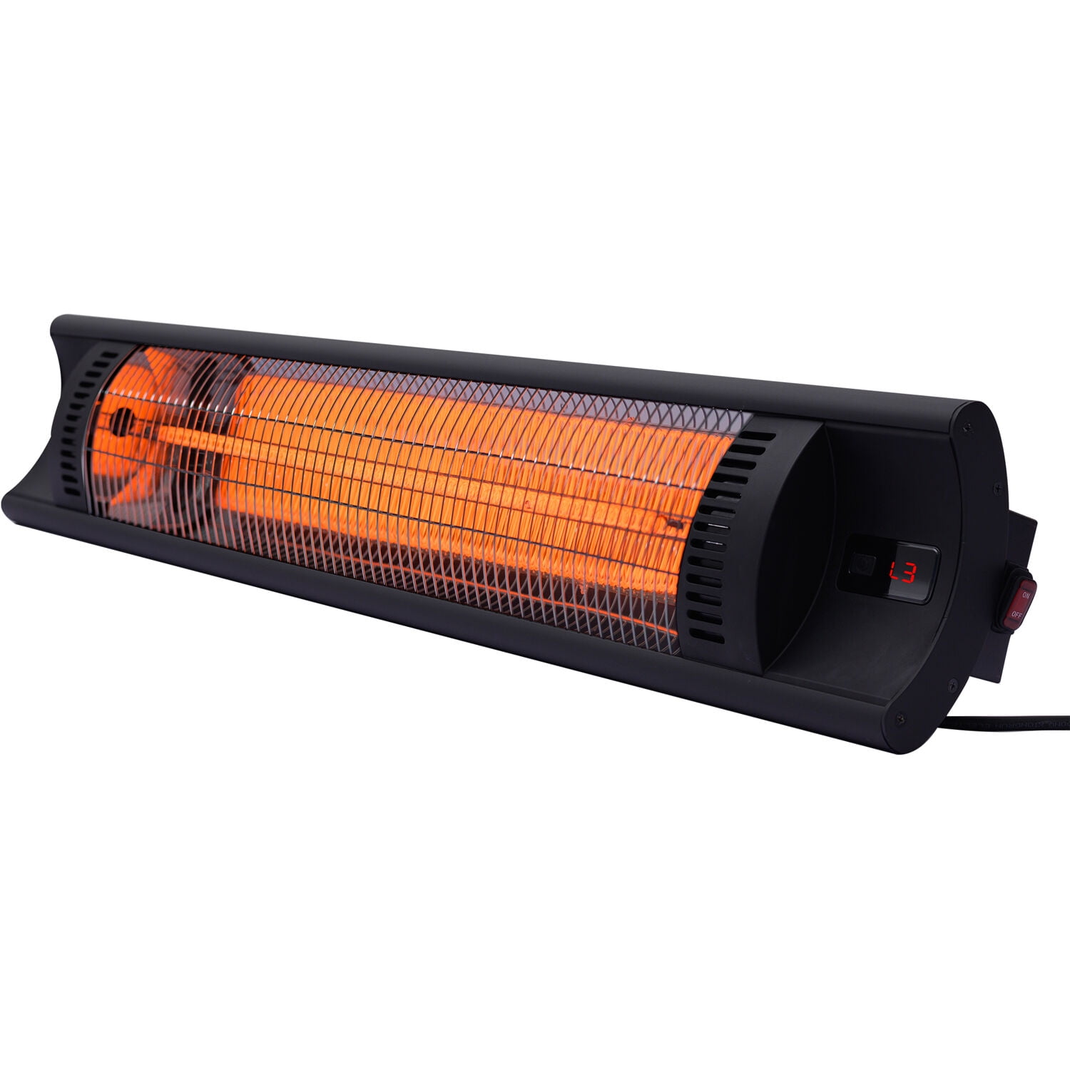 Hanover 35-In. Infrared Outdoor Electric Heater | Warms up to 136.5 Sq. Ft.  | 900W, 1200W, 1500W | Modern Heater Perfect for Patios, Porches, Garages,  and Workshops | Black - Walmart.com