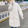 thumbnail image 2 of Lindreshi Winter Coats for Women Trendy Winter Fashion Woman Middle Length and Thickened Medium Length Stand-Up Collar Down Cotton Jacket Coat, 2 of 8