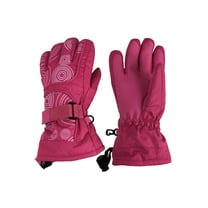 N'Ice Caps Kids Scroll Print Waterproof Thinsulate Ski Winter Snow Gloves - Girls Youth Pink