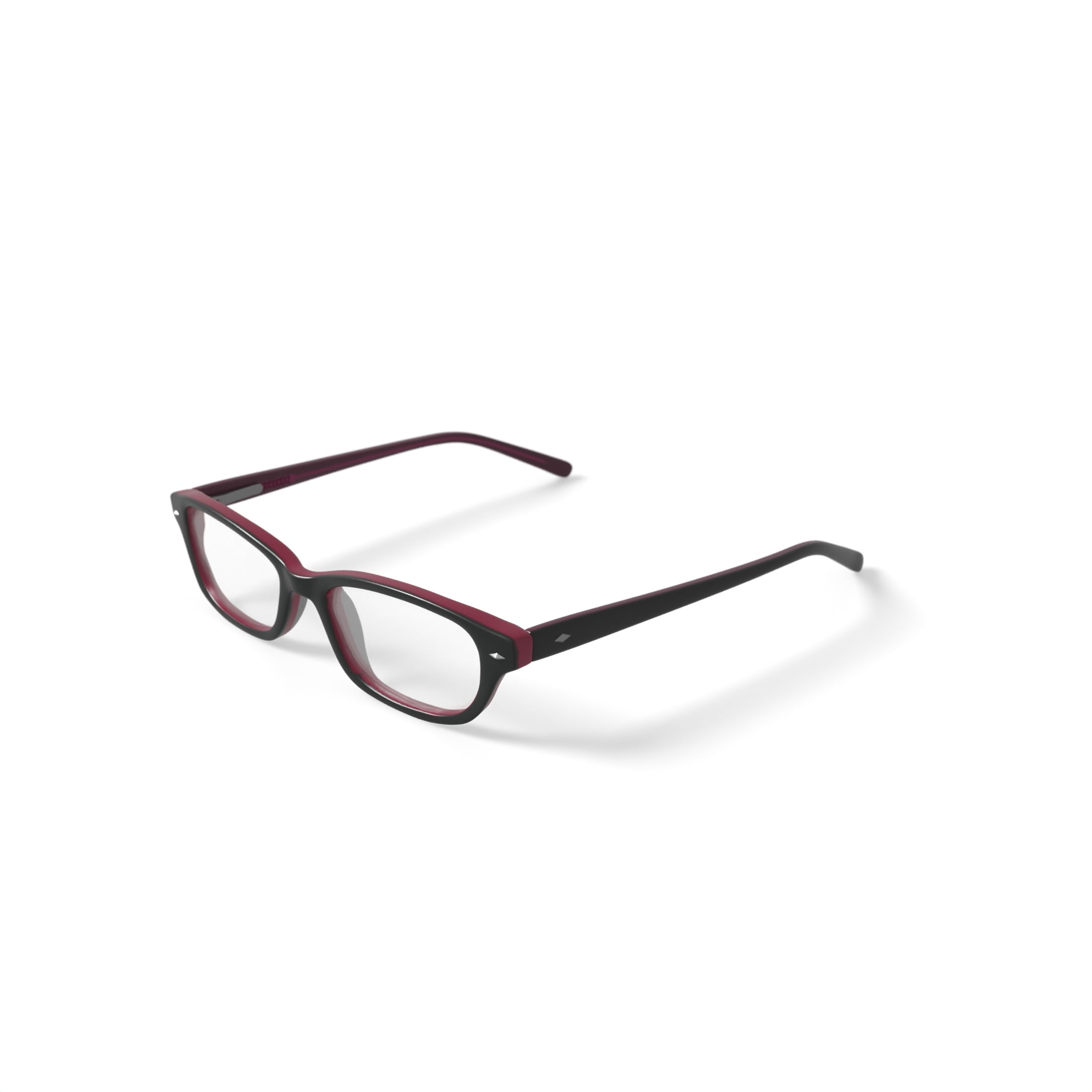 Walmart Youth FM14113 Rectangular Prescription Eyeglasses with Case, Black/Purple