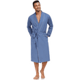 thumbnail image 3 of EA'S SECRET 100% Cotton Mens Robe Lightweight Long Kimono Bathrobe with Pockets Cozy Knit Spa Robes Breathable Shower Bath Robes(Blue,XL), 3 of 11