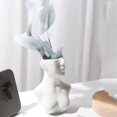 thumbnail image 3 of Ceramic Vase White Ceramic Female Solid Color Statue Head Flower Body Vase Handmade Modern Statue Art Flower Vase, 3 of 6