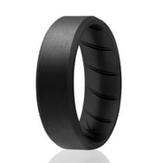 ROQ Silicone Rings for Men Single Pack of Silicone Rubber Bands Breathable Beveled Edge Style 8mm