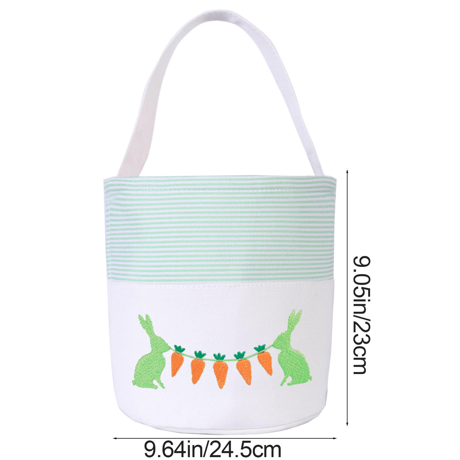REZUOFI 1 Pcs Easter Bunny Handheld Basket with Embroidered Design for Party Favors Candy Storage and Home Decor Tote Bag for Spring Celebrations