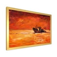 thumbnail image 2 of Designart 'Fishing Boat During Red Evening Glow' Nautical & Coastal Framed Art Print, 2 of 4