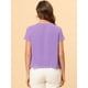 thumbnail image 4 of INSPIRE CHIC Blusa De Verano De Chifón Con Parte Delantera Plisada Y Manga Corta Para Mujer Violeta XS, 4 of 5