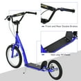 thumbnail image 5 of Kids Bikes Aosom Youth Scooter Kick Scooter for Kids 5+ with Adjustable Handlebar 16" Front and 12" Rear Dual Brakes Inflatable Wheels, Blue,Kids Riding Toys, 5 of 8