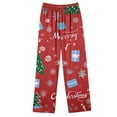 thumbnail image 3 of Lorytime Pjs Sets for Women Christmas Letters Long Sleeved Collared Tops Elastic Waist Pants Holiday Sleepwear Gift, 3 of 4