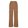 thumbnail image 4 of Wensltd Women High Waisted Cargo Pants Casual Wide Leg Trousers, 4 of 9