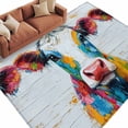 thumbnail image 2 of 8x10 Washable Area Rug, Colorful Cow Non-Slip Extra Large Rectangle Rug for Living Room Bedroom, Rustic Animal Indoor Floor Mat for Home Decor, 2 of 9