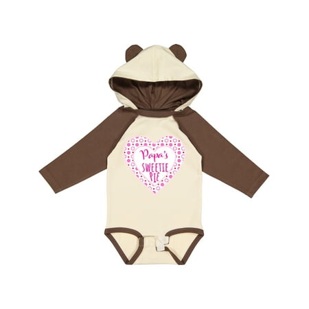 

Inktastic Papa s Sweetie Pie with Pink Hearts Boys or Girls Long Sleeve Baby Bodysuit