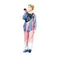 thumbnail image 1 of KLKCMS 1/64 Girl Figure Character Handpainted for Building Kits DIY Projects Layout Blue, 1 of 9