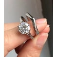 thumbnail image 2 of 3.00Ct Round Cut Simulated Diamond Beautiful Bridal Set Women's Engagement Ring Set 14K White Gold Plated Silver, 2 of 5