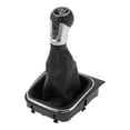 thumbnail image 1 of Perillas de cambio manual de 5 velocidades Unique Bargains con cubierta para VW Golf 5 MK5 GTI R32 2004-2009, palanca de cambio de plástico de cuero sintético, color negro, 1 of 6