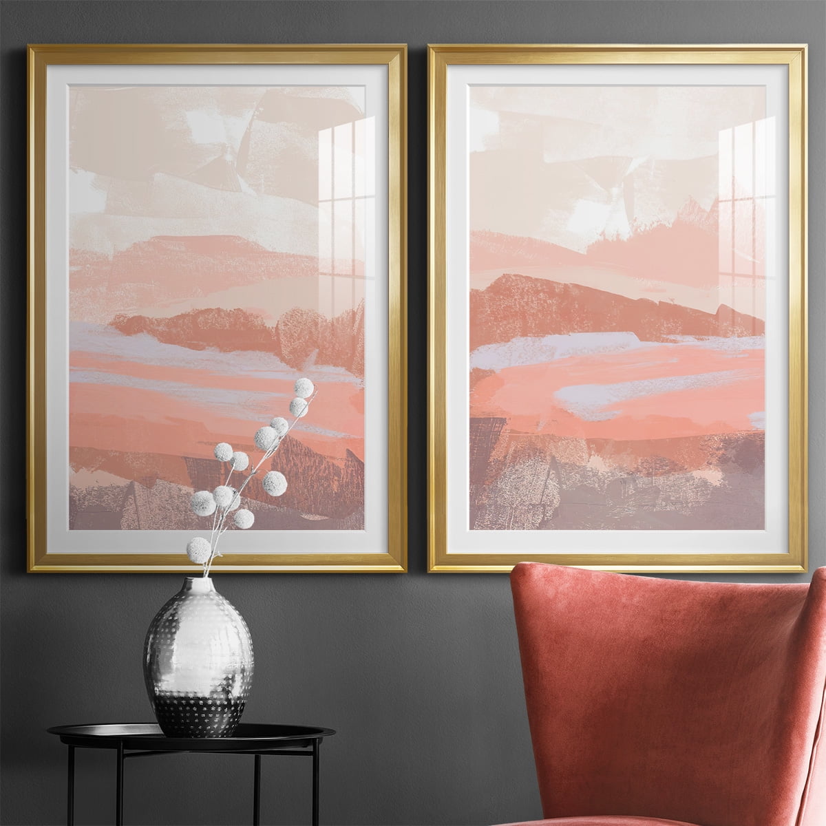 Wexford Home Dusty Desert I Premium Framed Print, 22.5" x 30.5" - Ready to Hang, Gold (Set of 2)