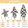 thumbnail image 4 of FORMRS Wearable Blanket Hoodie with Sleeves for Kids Cozy Flannel Sweatshirt, Black and Gray Plaid Pattern, 4 of 7