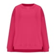 thumbnail image 4 of Penkiiy Womens Sweatshirt Crewneck Pullover Tops Oversized Sweat Shirts with Pockets 2024 Fall Outfits L Hot Pink, 4 of 6