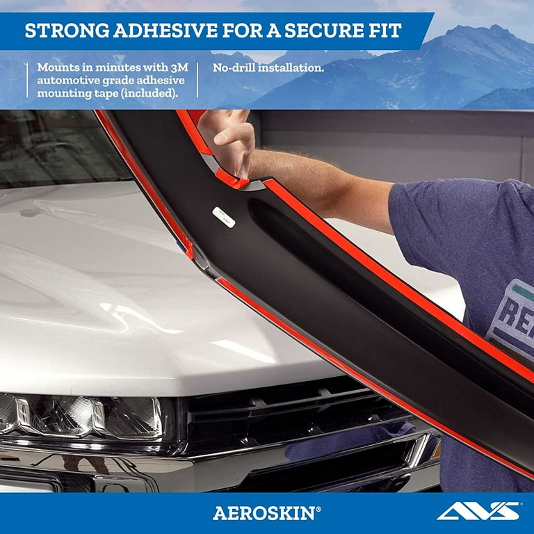 Auto Ventshade [AVS] Aeroskin Hood Protector | Fits 2007 - 2020 Toyota Tundra, Sequoia | Low Profile Deflector / Bug Shield - 1 Pc., Smoke | 322007