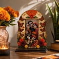 thumbnail image 5 of Dia De Los Muertos Altar Wooden Picture Frames Day of The Dead Decor Dia De Los Muertos Altar Ofrenda Decorations, Sugar Skull Mexican Photo Frame with Stand for Tabletop Style B, 5 of 6
