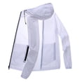 thumbnail image 4 of Men Summer Sunscreen Coat Hooded Thin Anti-UV Zipper Closure Solid Color Sunshade Long Sleeves Plus Size Fishing Men Summer Jack, 4 of 7