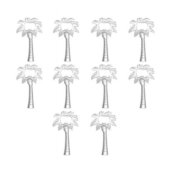 10pcs Coconut Tree Bottle Opener for Wedding Shower Guest Gifts Souvenirs for Wedding Favor Supplies Silver